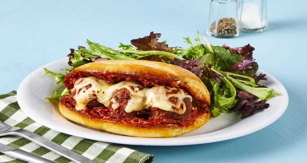 Turkey Meatball Parm Subs made with Pre-Cooked Turkey Meatballs-image