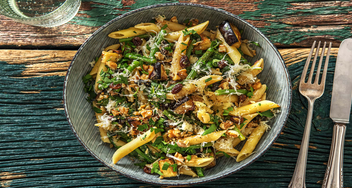 Veg Pasta with Roasted Aubergine Recipe | HelloFresh