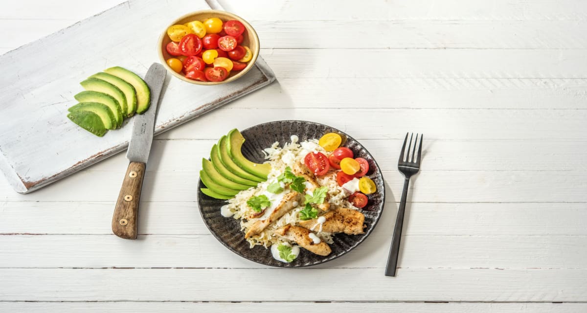 Arroz Con Pollo with Avocado, Tomato, and Lime Crema-image