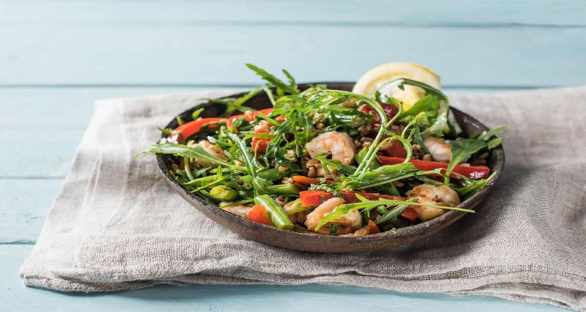 Warm Shrimp and Farro Salad Recipe HelloFresh