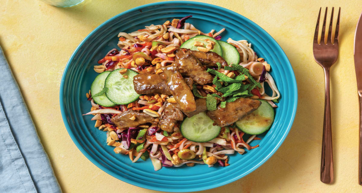 Ginger Garlic Steak And Noodle Salad