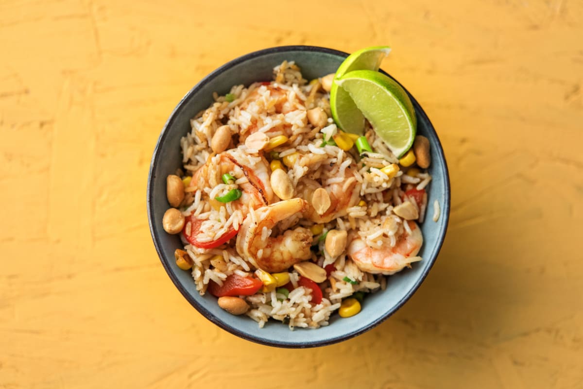Toasted Rice and Shrimp Bowl