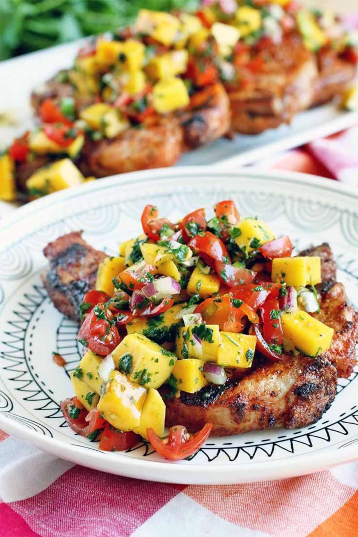 Grilled BBQ-Mustard Pork Chops