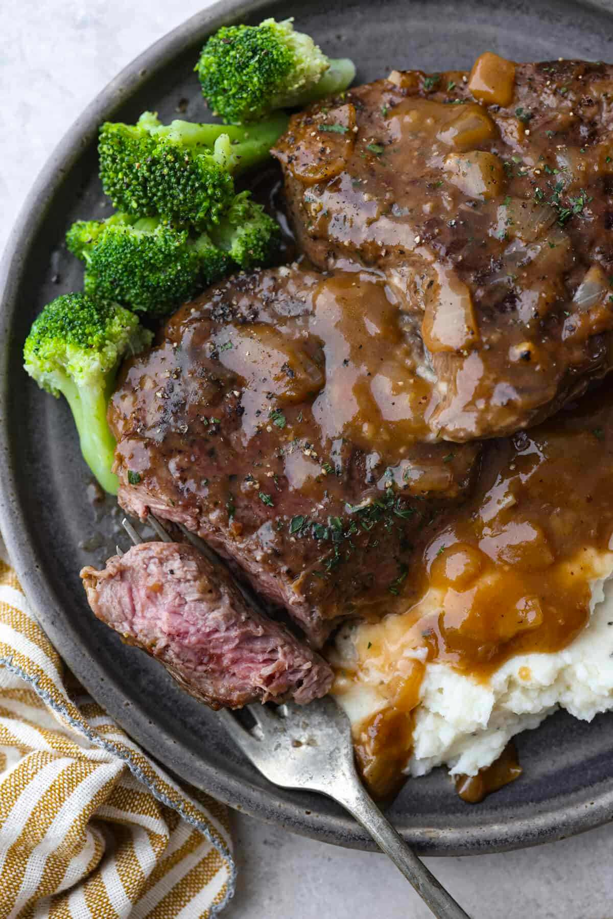 SuperQuick Espresso Demi-Glace Smothered Steak