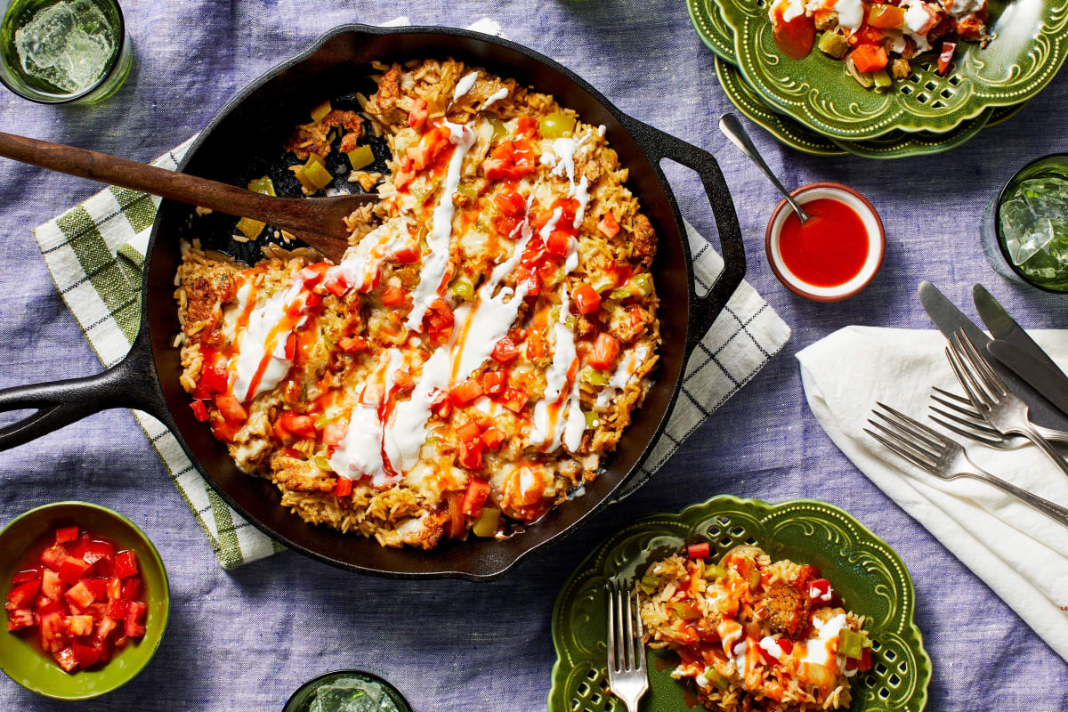 Southwest Chicken Sausage and Rice Skillet