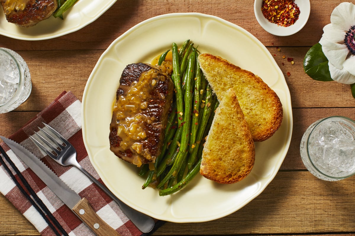 Steak with Shallot Pan Sauce