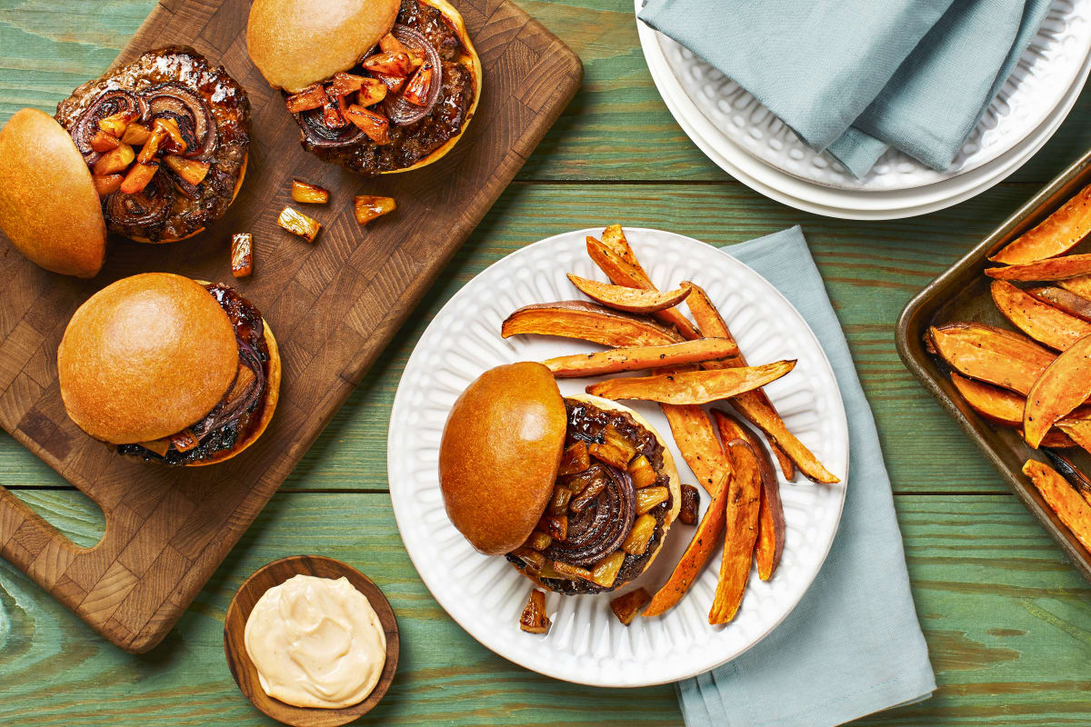 Caramelized Pineapple Teriyaki Burger