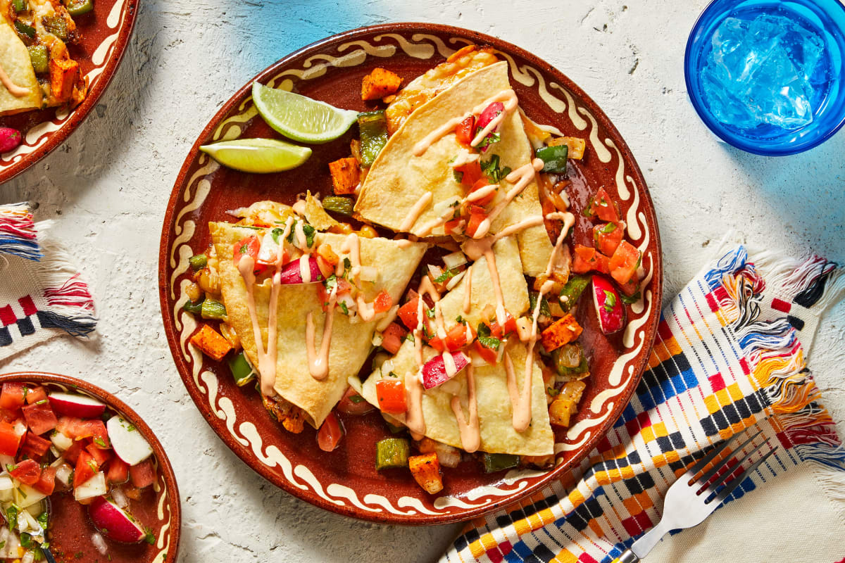 Sweet Potato and Poblano Quesadillas