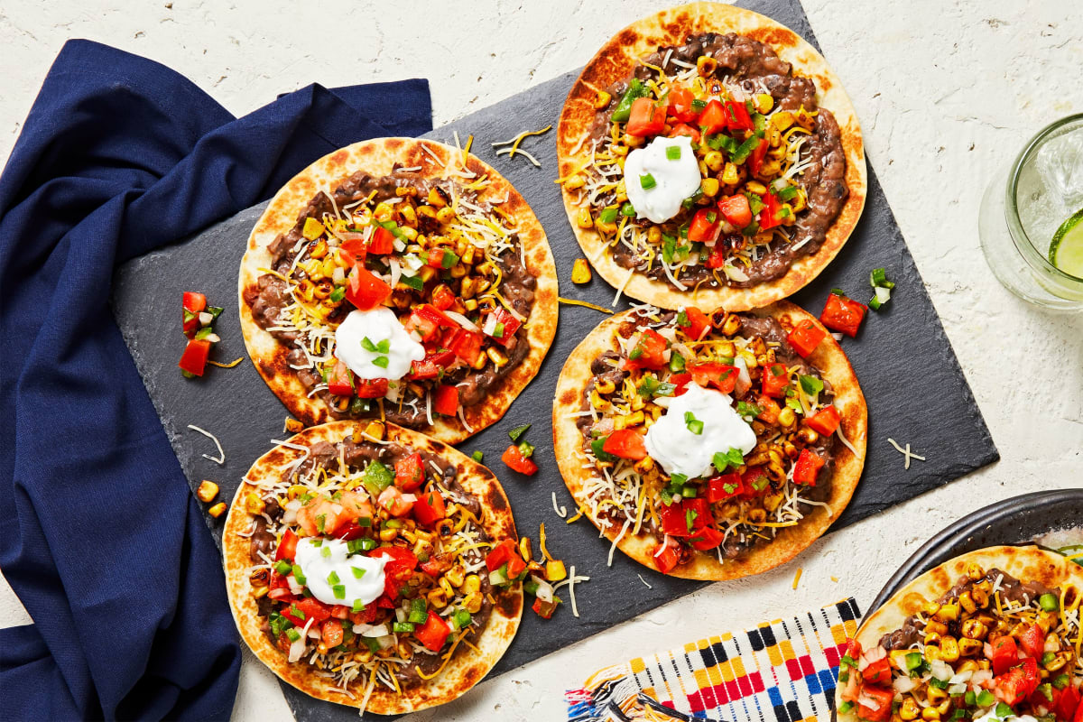 Smoky Black Bean and Corn Tostadas