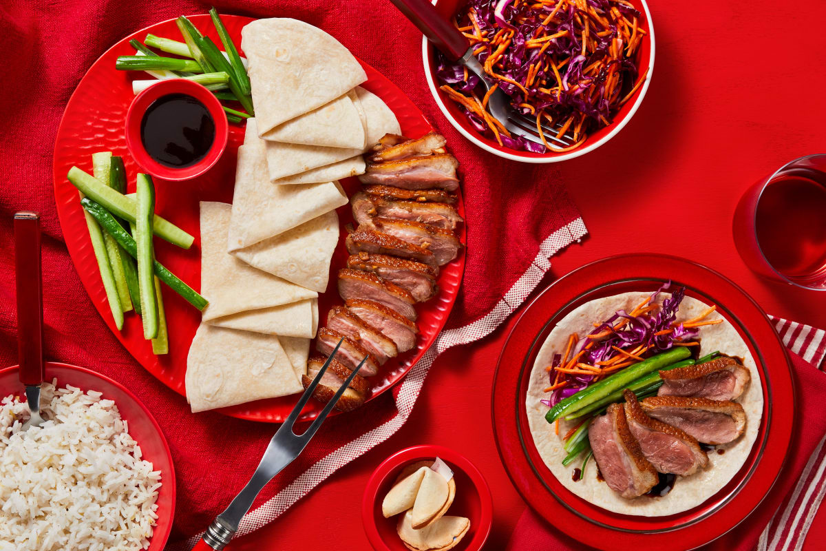 Family-Style Peking Duck Wraps