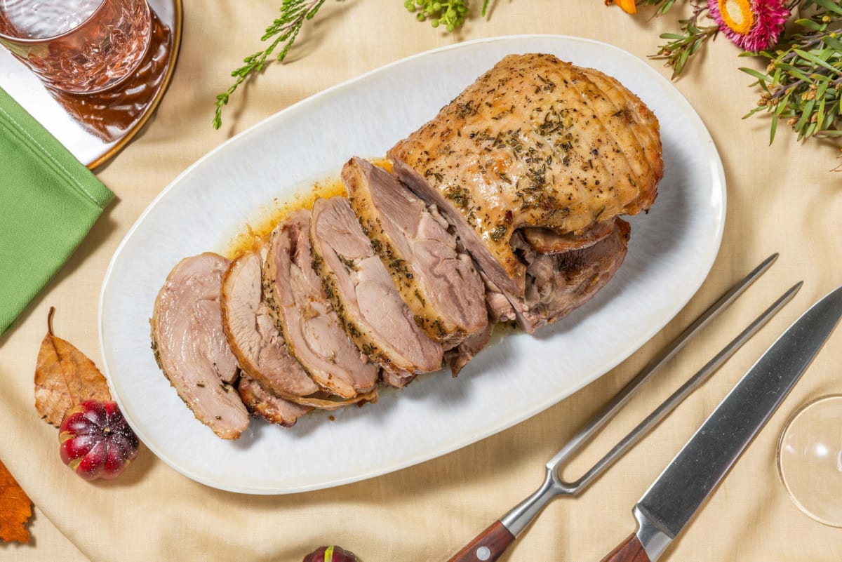 Roulade de dinde rôtie au beurre à l'ail