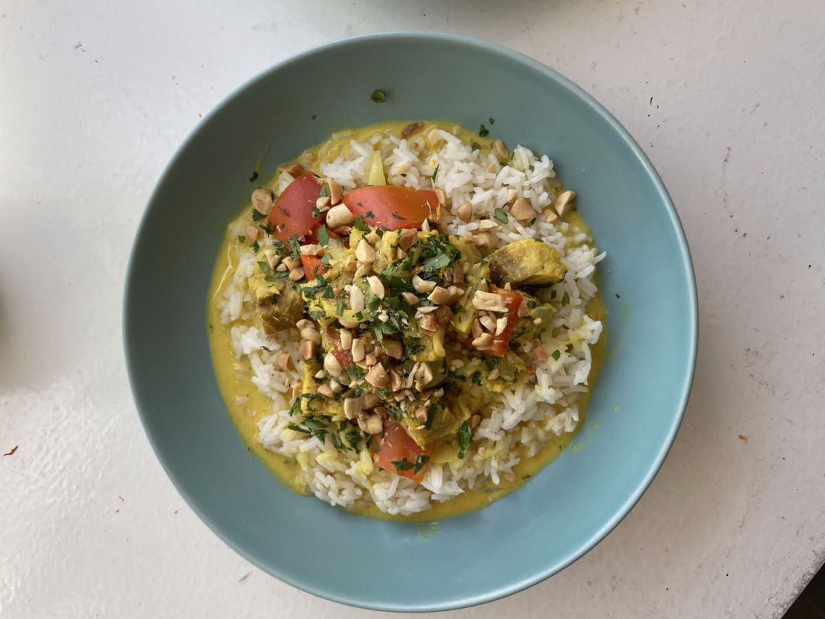 Saithe yellow curry