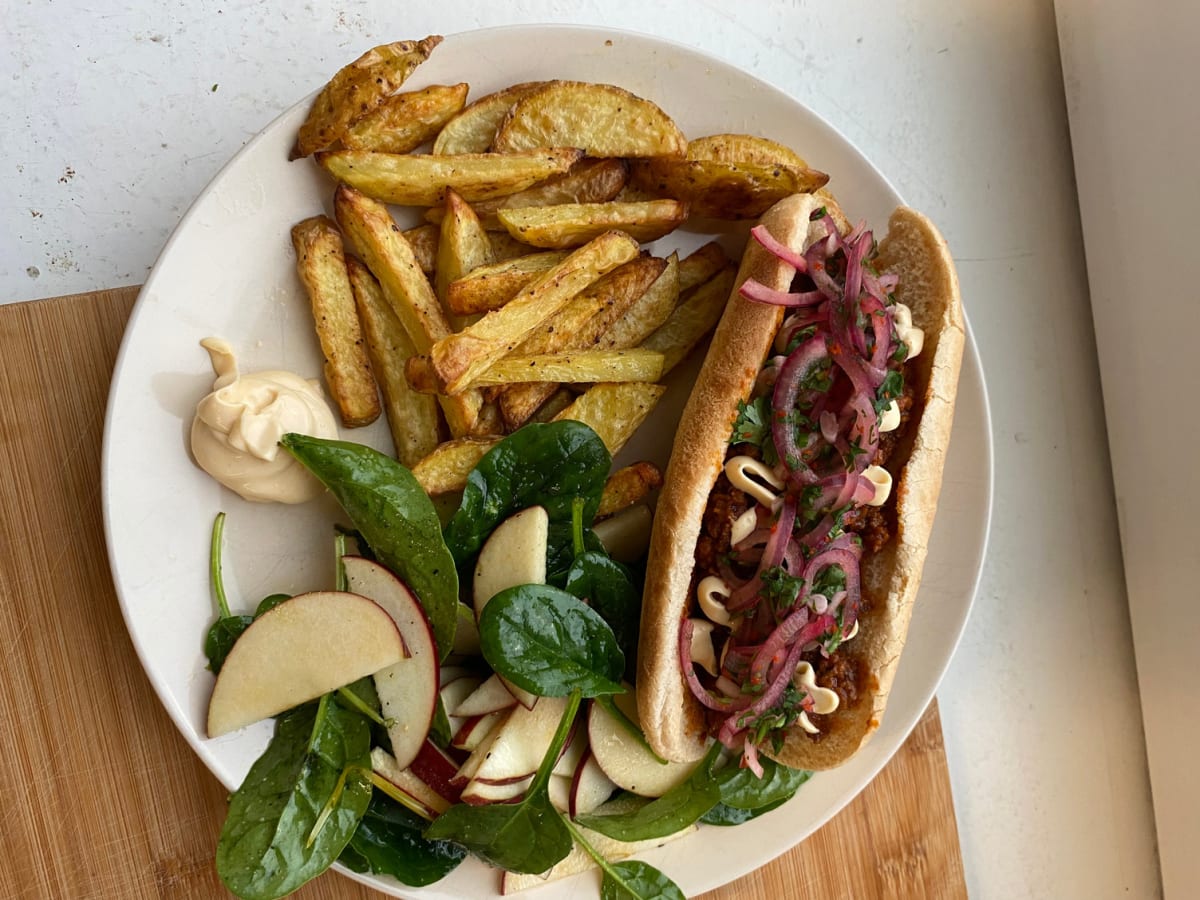 Vegetarpølse i brød