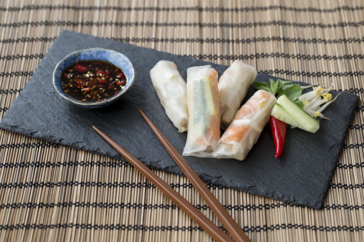 Tofu Rice Paper Rolls with Chilli Soy Dressing