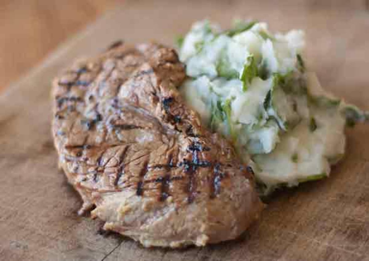 Miso Steak with Wasabi Mash