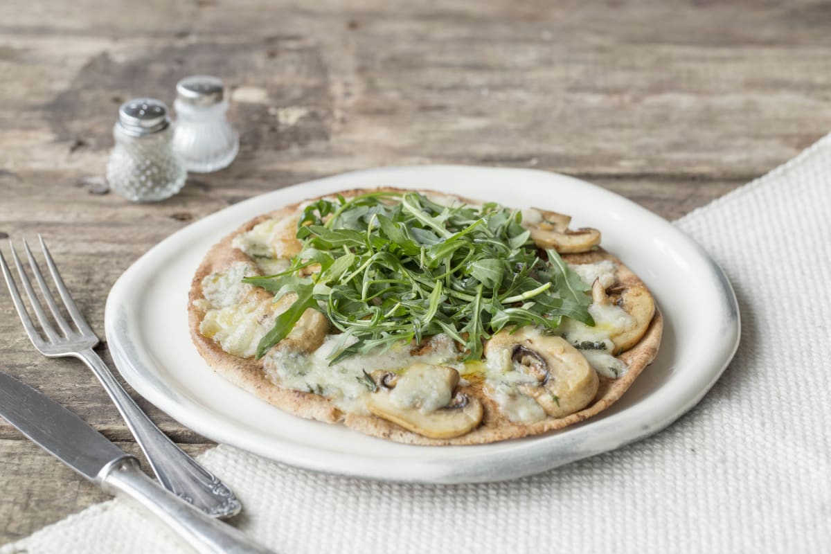 Field Mushroom and Thyme Pizza with Gorgonzola