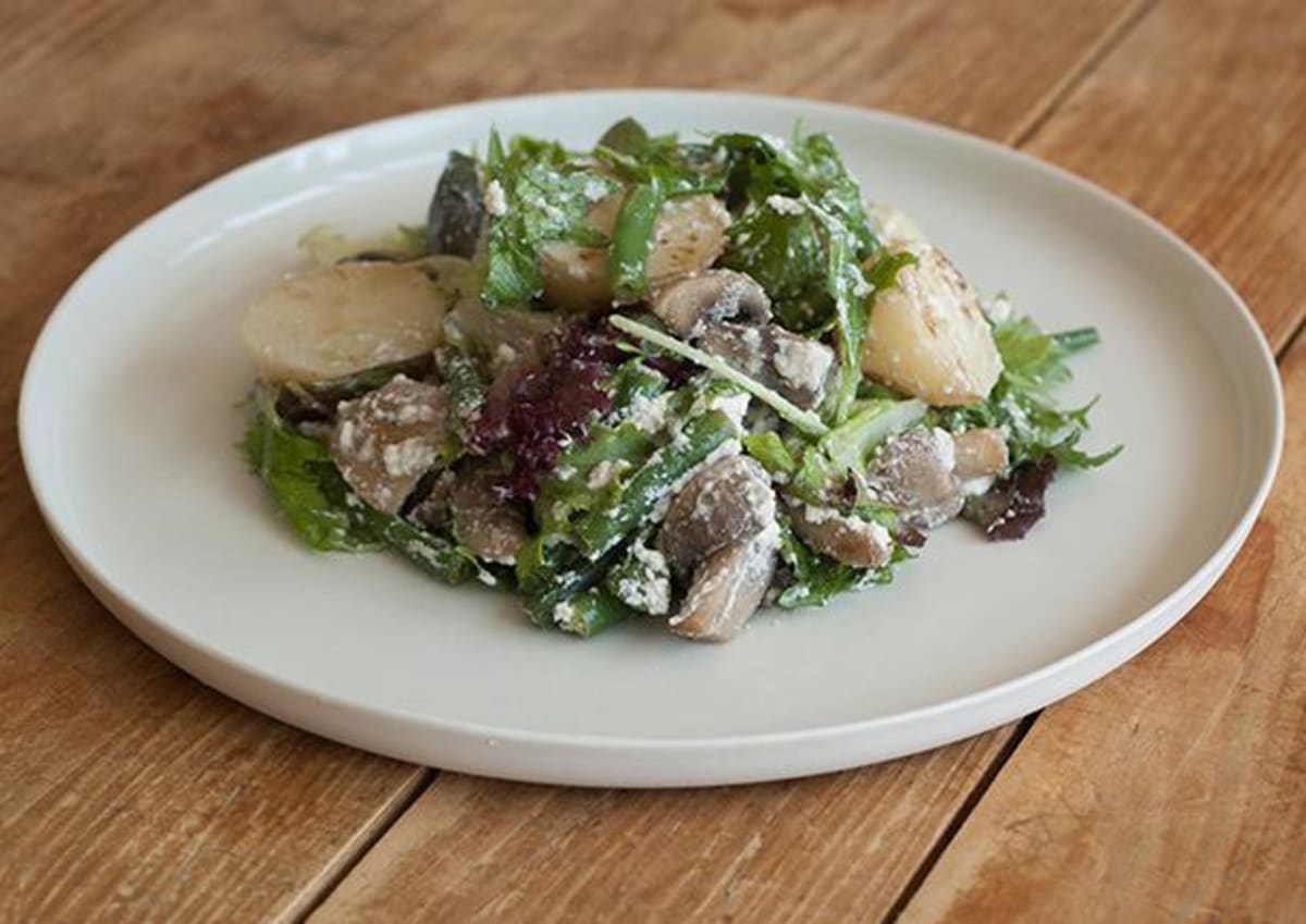 Mushroom Feta & Chat Potato Salad