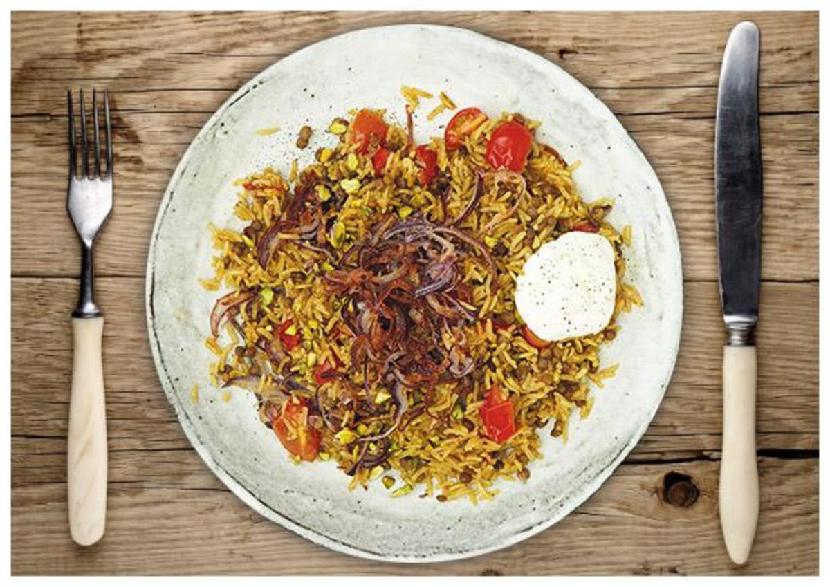 Linsen und Basmatireis Pilaf  „Ras el Hanout“