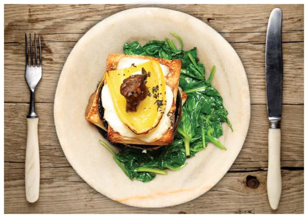 Open-Faced Portobello & Pepper Sandwich