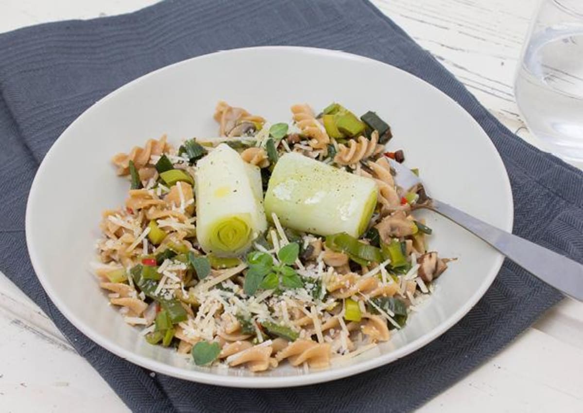 Fusilli met paddenstoelen en Parmezaanse kaas