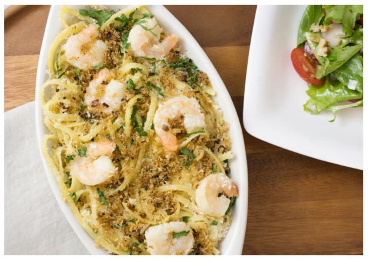 Baked Shrimp and Linguine