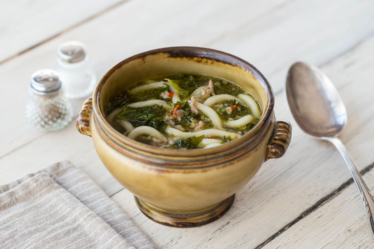 Spicy Pork & Kale Soup