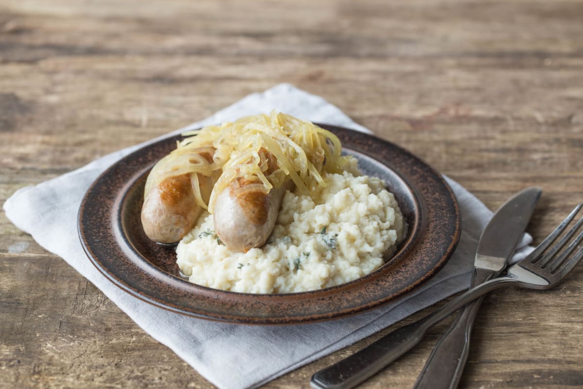 Bangers & Cauliflower Mash