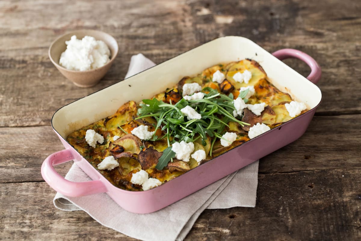 Pumpkin & Potato Frittata with Ricotta