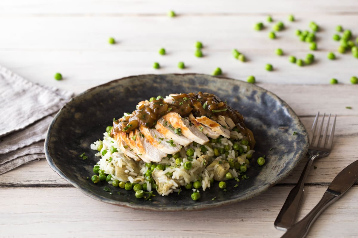 Seared Chicken & Artichoke Pilaf