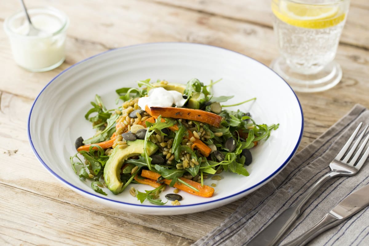 Roasted Carrot & Avocado Salad