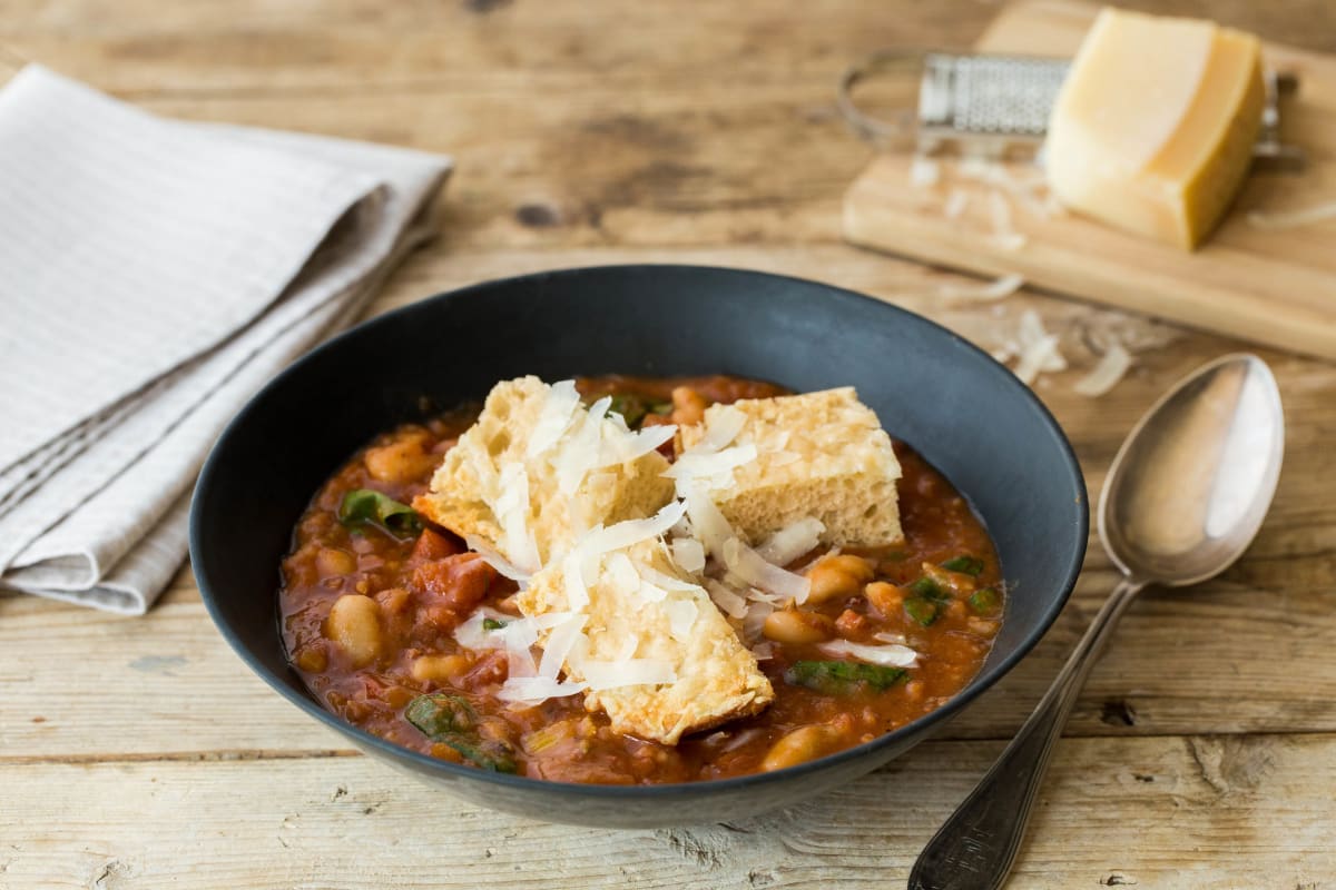 Rustic Italian Soup with Bacon & Ciabatta