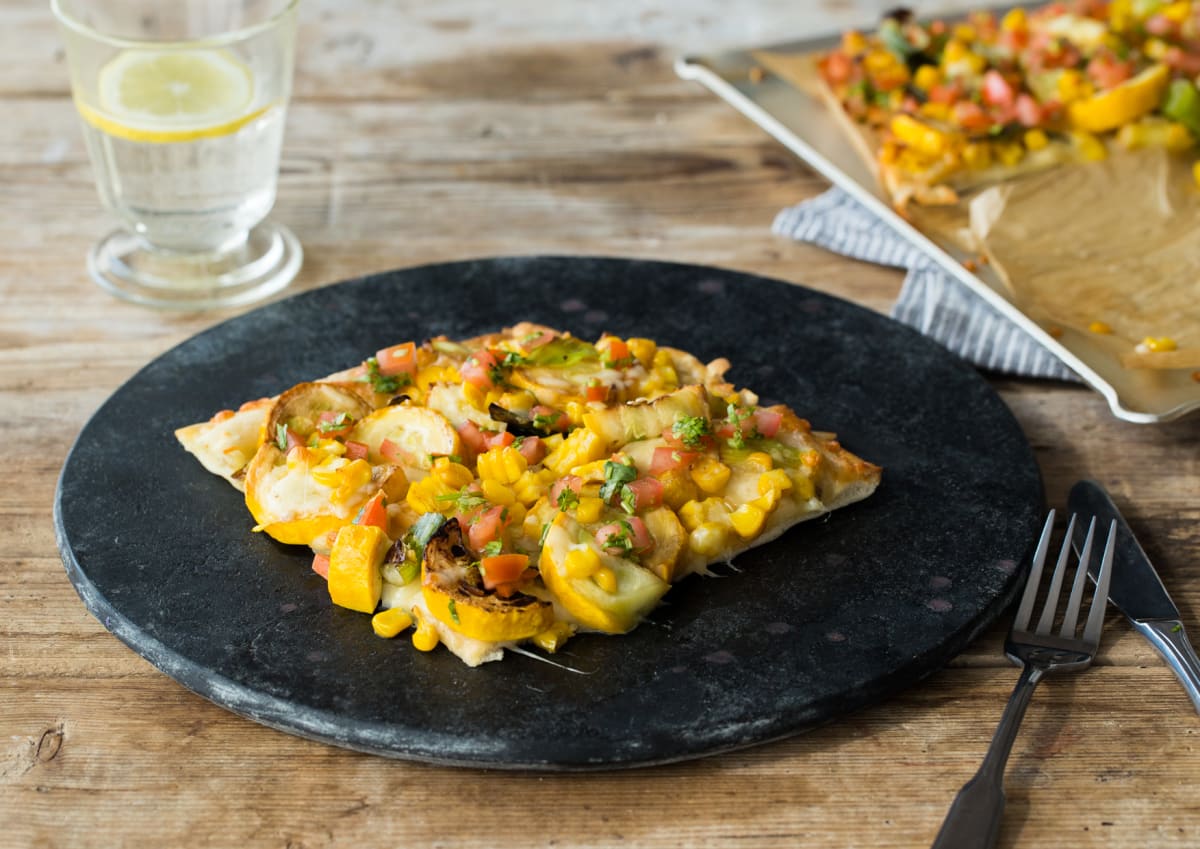 Charred Scallion & Corn Flatbread