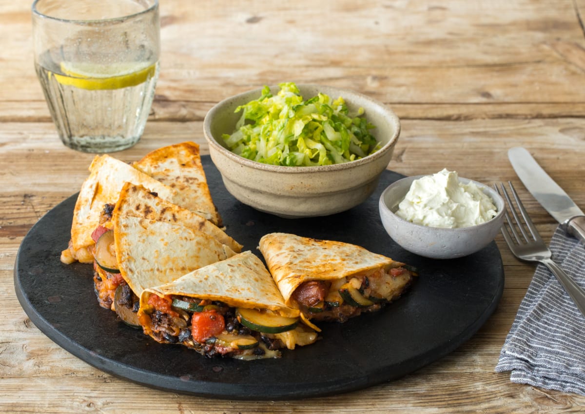 Charred Zucchini & Bean Quesadillas