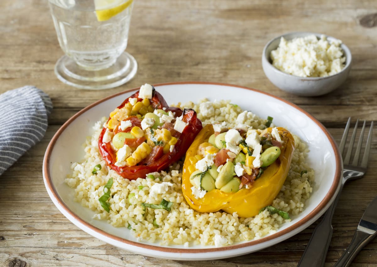 Summer Succotash-Stuffed Peppers