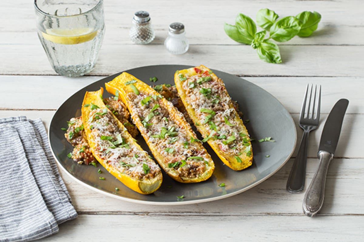 Stuffed Summer Squash Boats