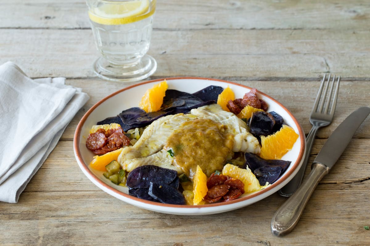 Poached Cod in Chorizo-Fennel Broth