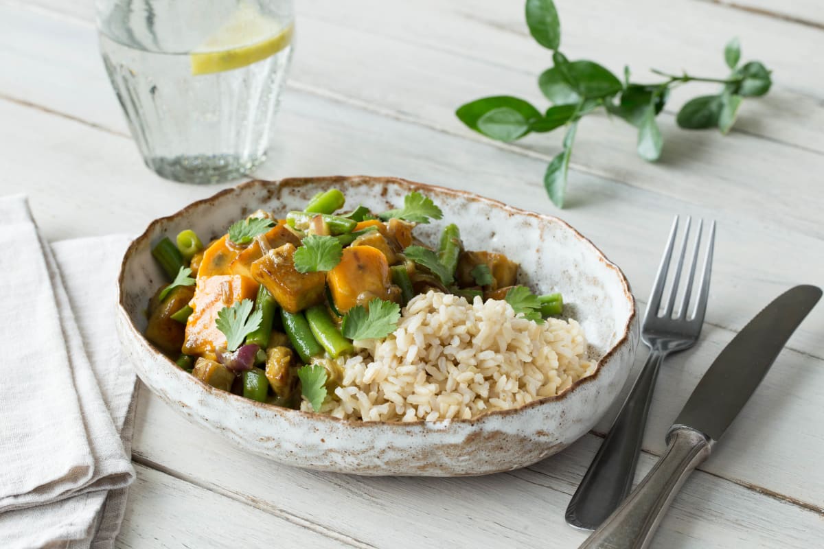 Tofu, Sweet Potato & Kaffir Lime Curry