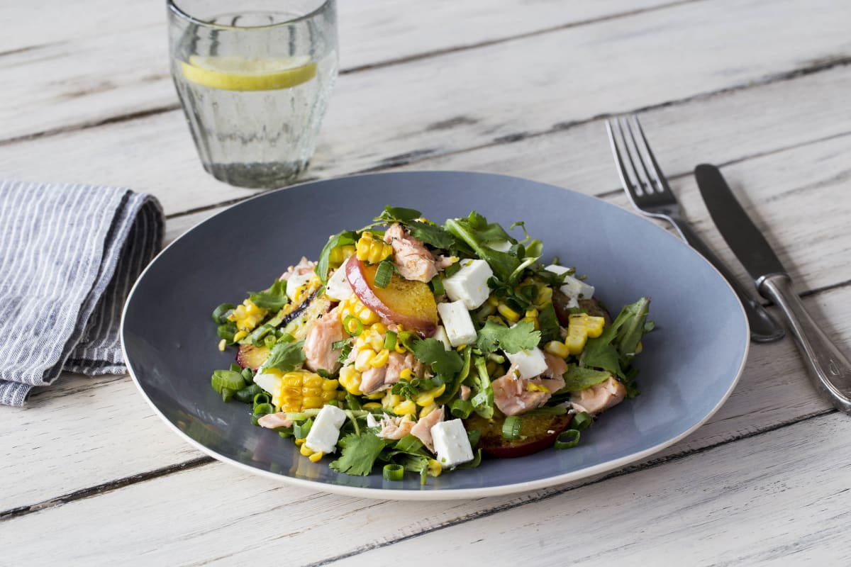 Blistered Corn and Salmon Salad