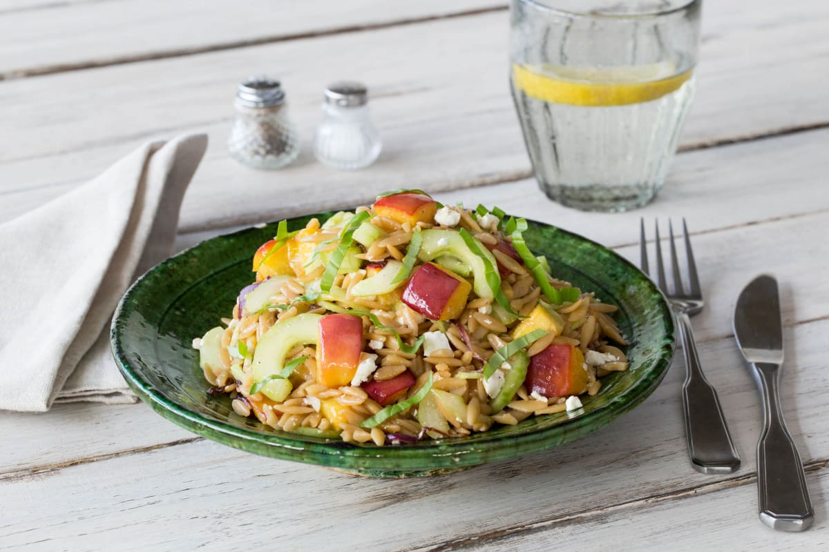 Peach and Nectarine Orzo Salad