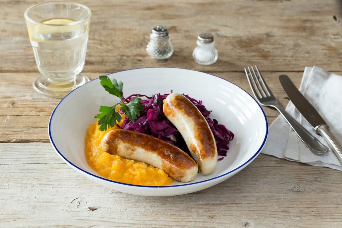 Pan-Seared Chicken Sausage with Tangy Cabbage and ...