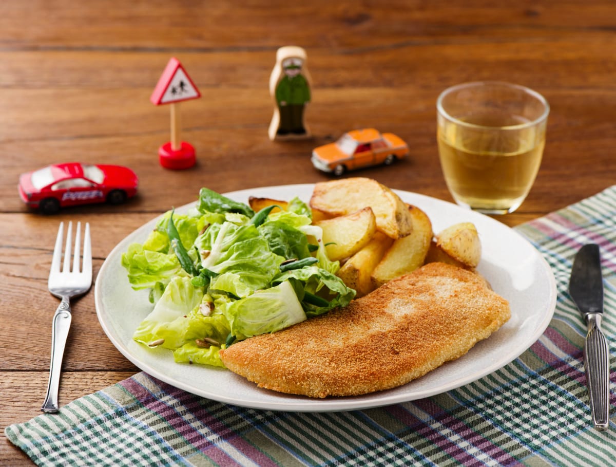 Witvis met aardappeltjes en zonnebloempitten
