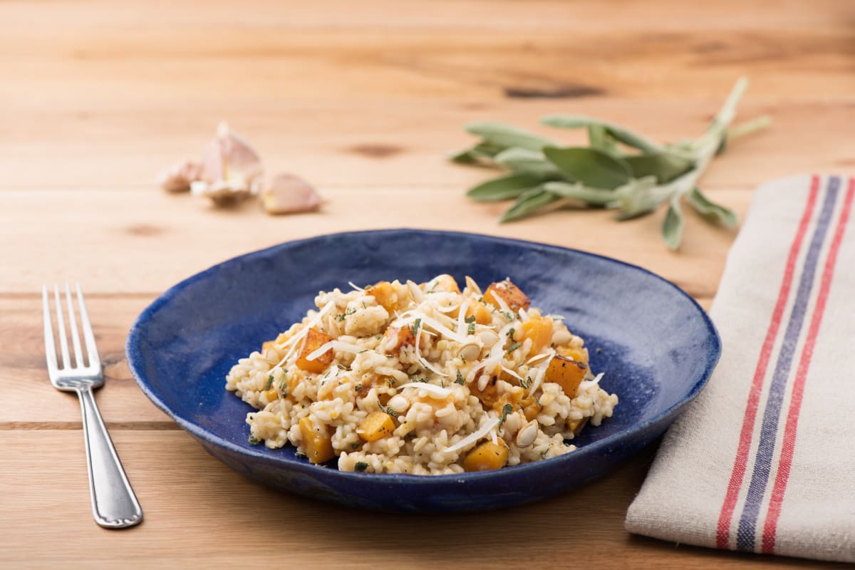 Autumn Risotto with Butternut Squash, Sage, and Pepitas