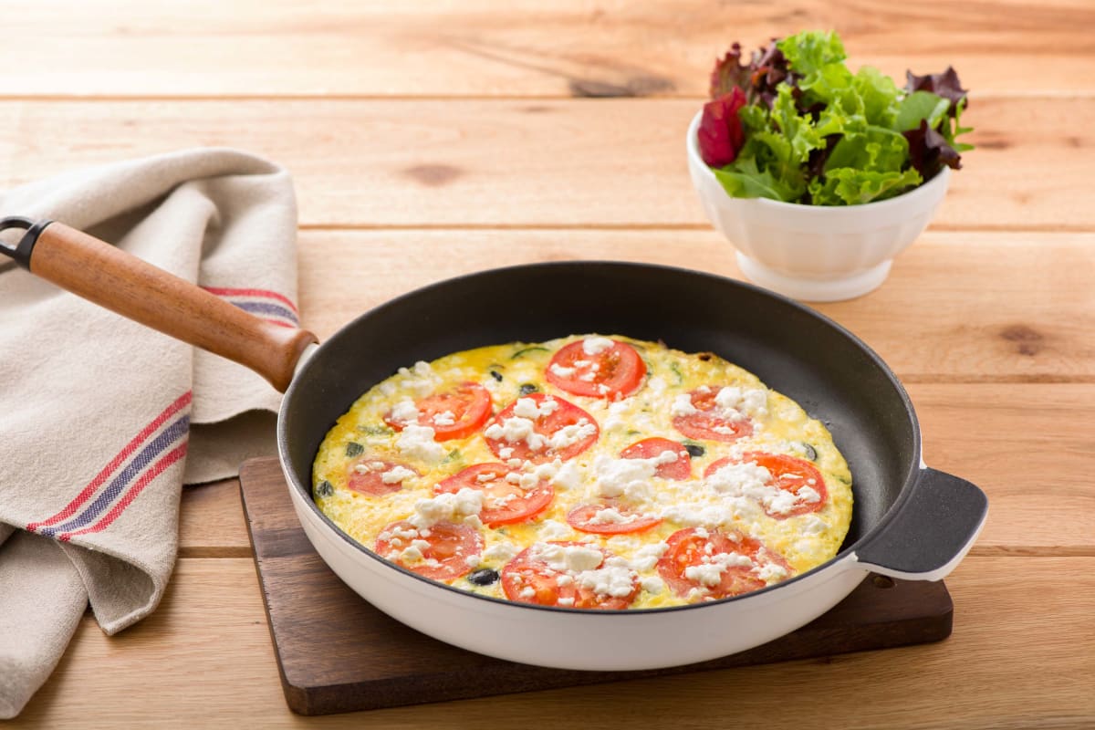 Greek Frittata with Mixed Leaves