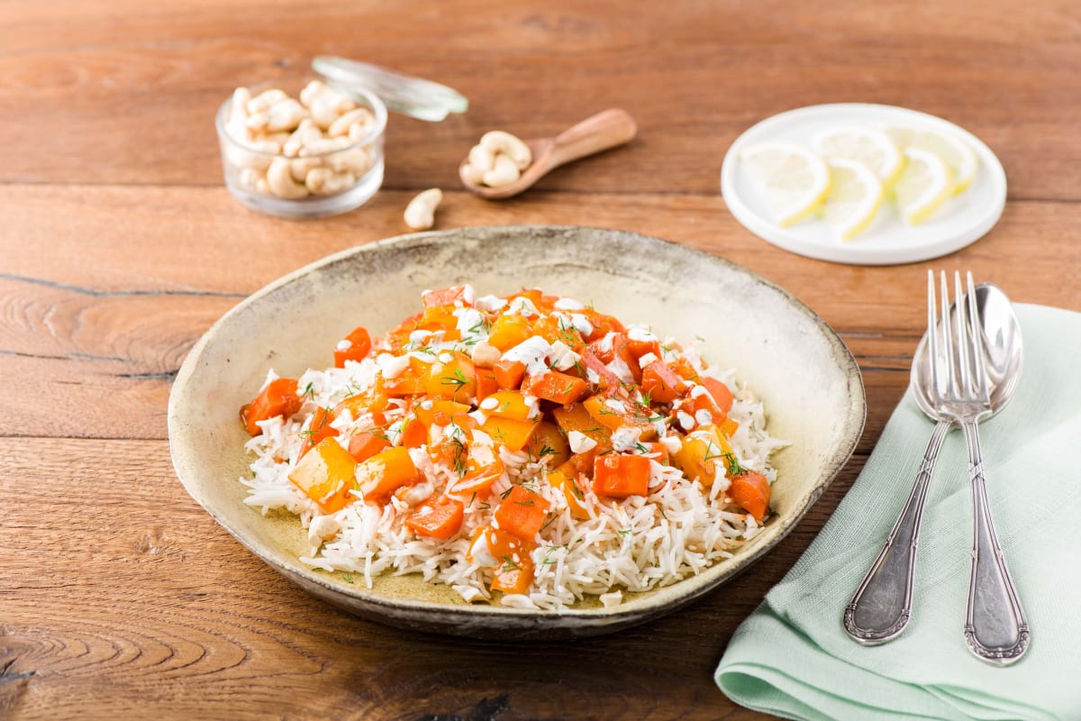 Orientalischer Gemüseeintopf mit Basmatireis,