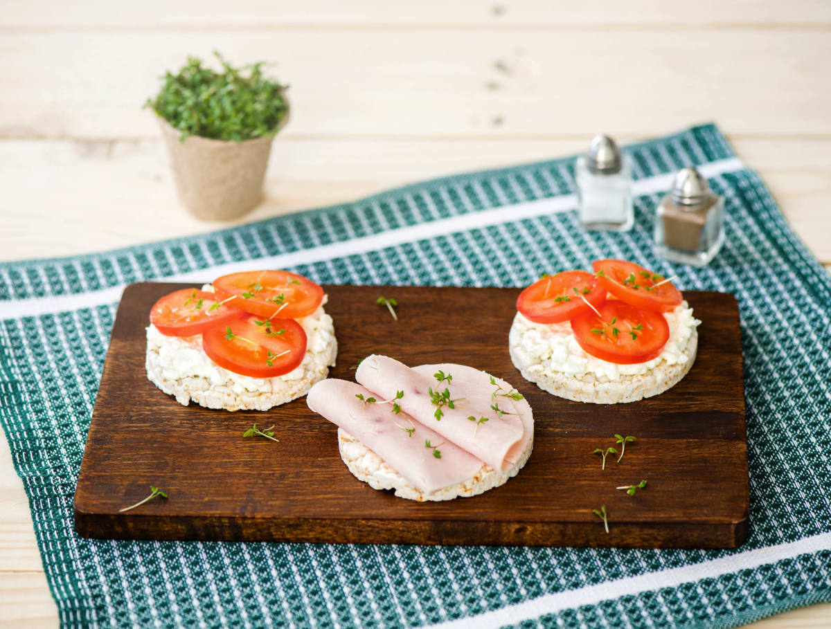 Speltwafel met hüttenkäse