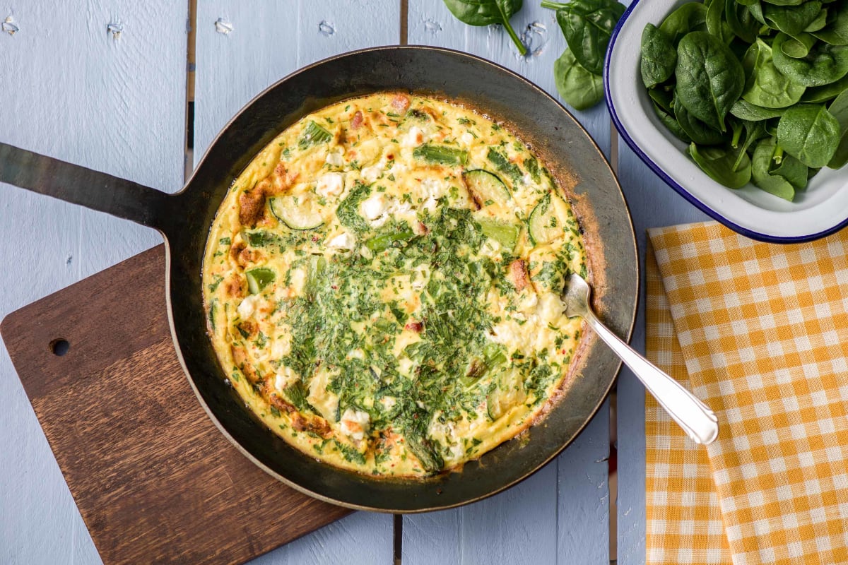 Spring Frittata with Beans and Fetta