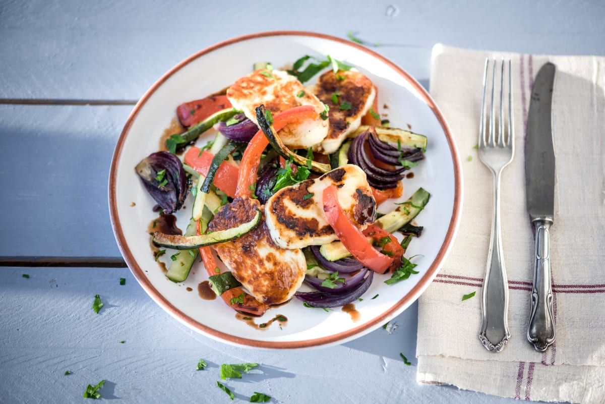 Summer Ratatouille with Haloumi & Reduced Balsamic