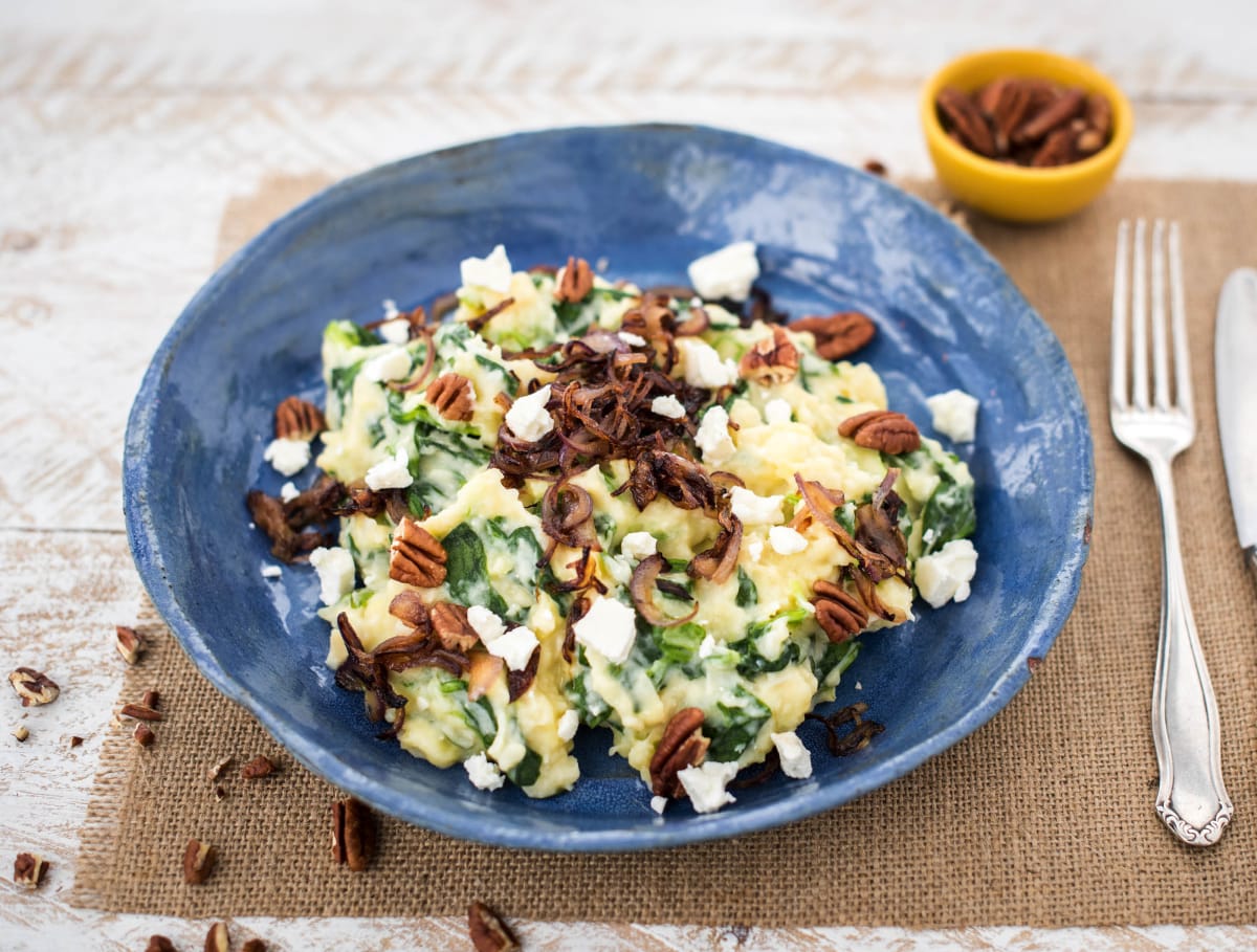 Pastinaak-veldslastamppot met feta en pecannoten