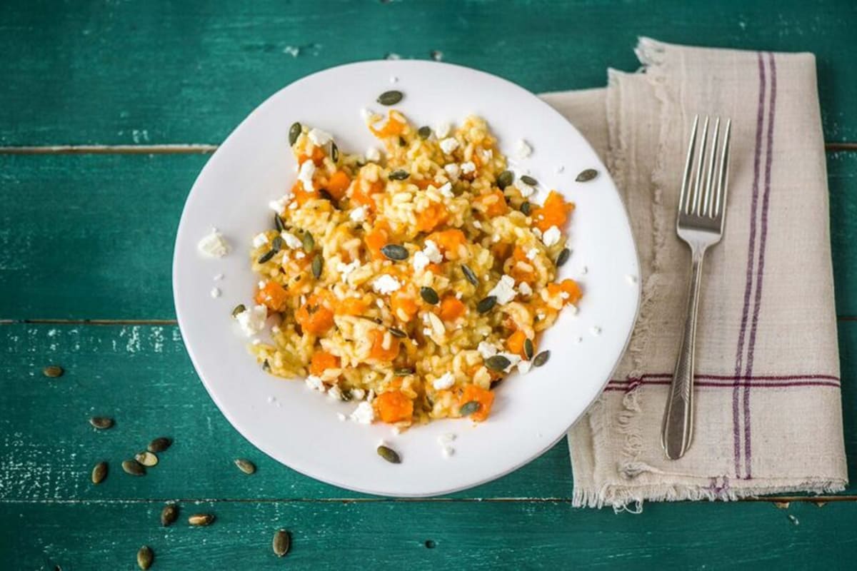 Butternut Squash and Sage Risotto with Feta and Pepitas