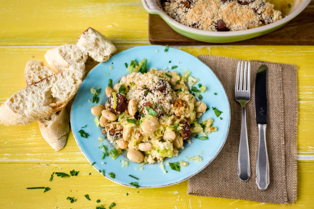 Vegane Chorizo mit Riesenbohnen,